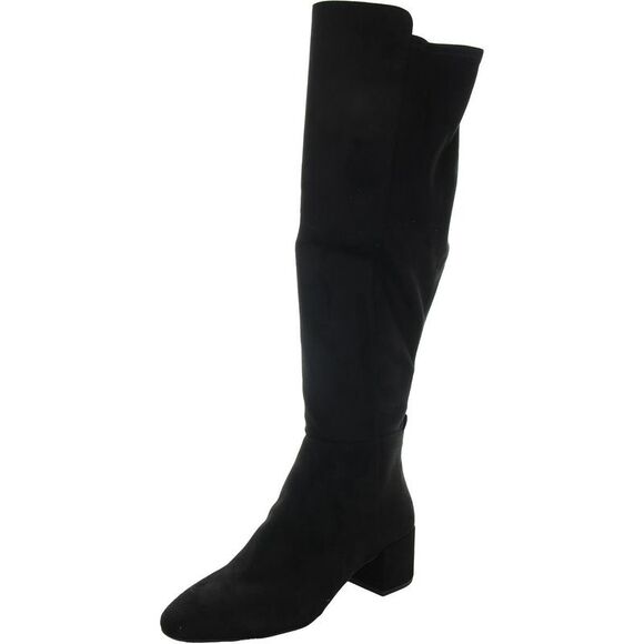 Michael Kors Womens Black Zipper Rubber Over-The-Knee Boots New - Picture 1 of 2